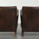 Sturdy set of vintage sheepskin armchairs in a beautiful dark colour