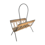 Vintage wicker and steel magazine door design 60s