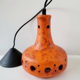 Fat Lava keramiek hanglamp, oranje tinten, jaren 50