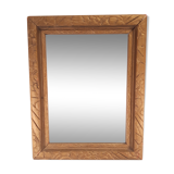Rectangular mirror frame golden wood art deco flowers 1930