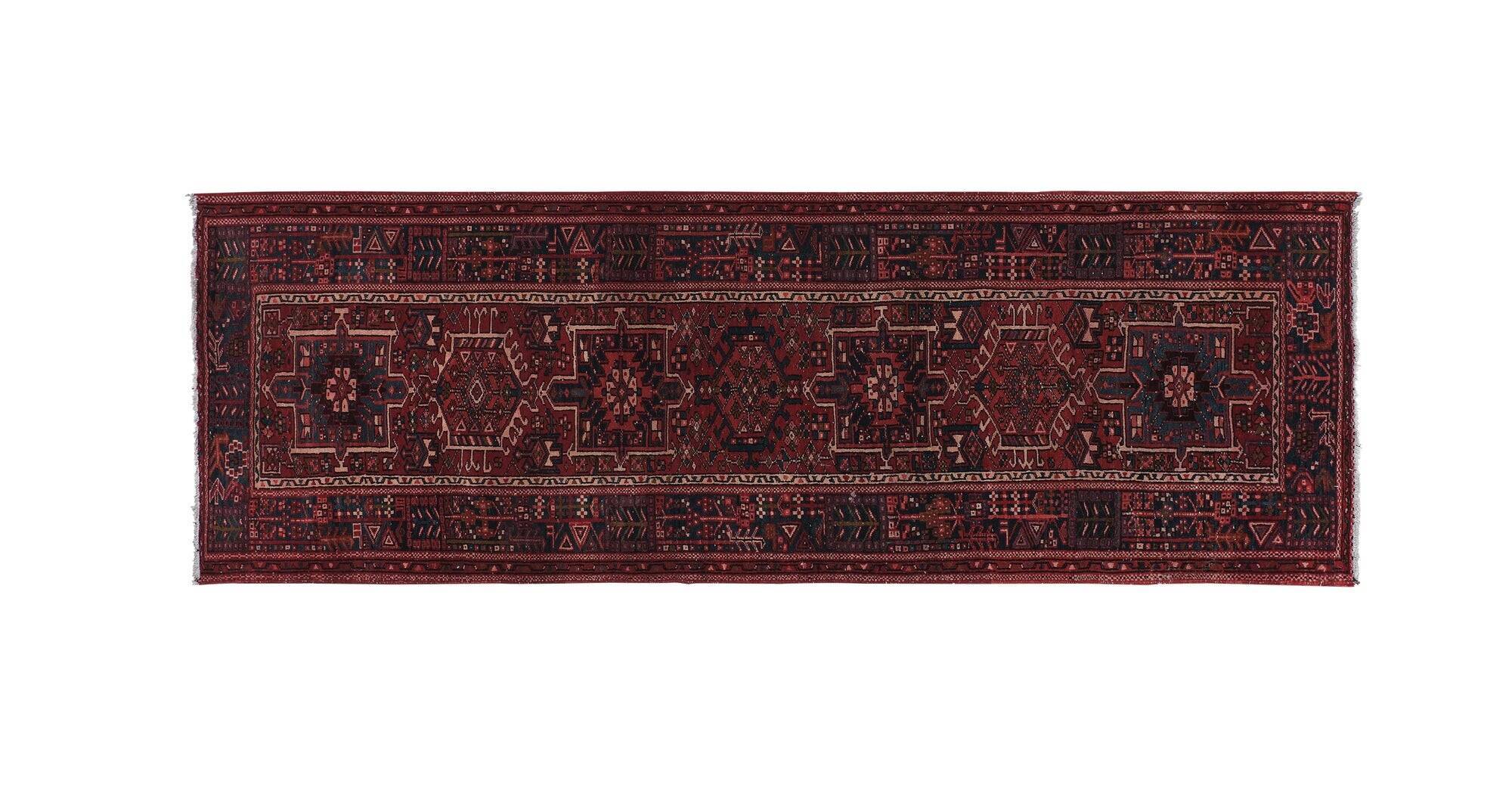 Vintage Turkish hallway rug 112x330 cm