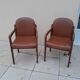 2 vintage Scandinavian Danish teak conference chair armchairs