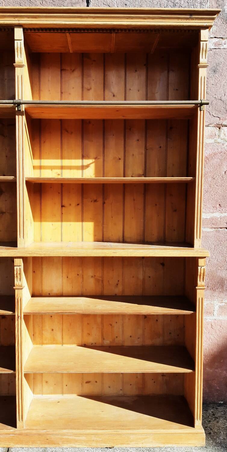 Pine bookcase (251 x 49 x height 288 cm)