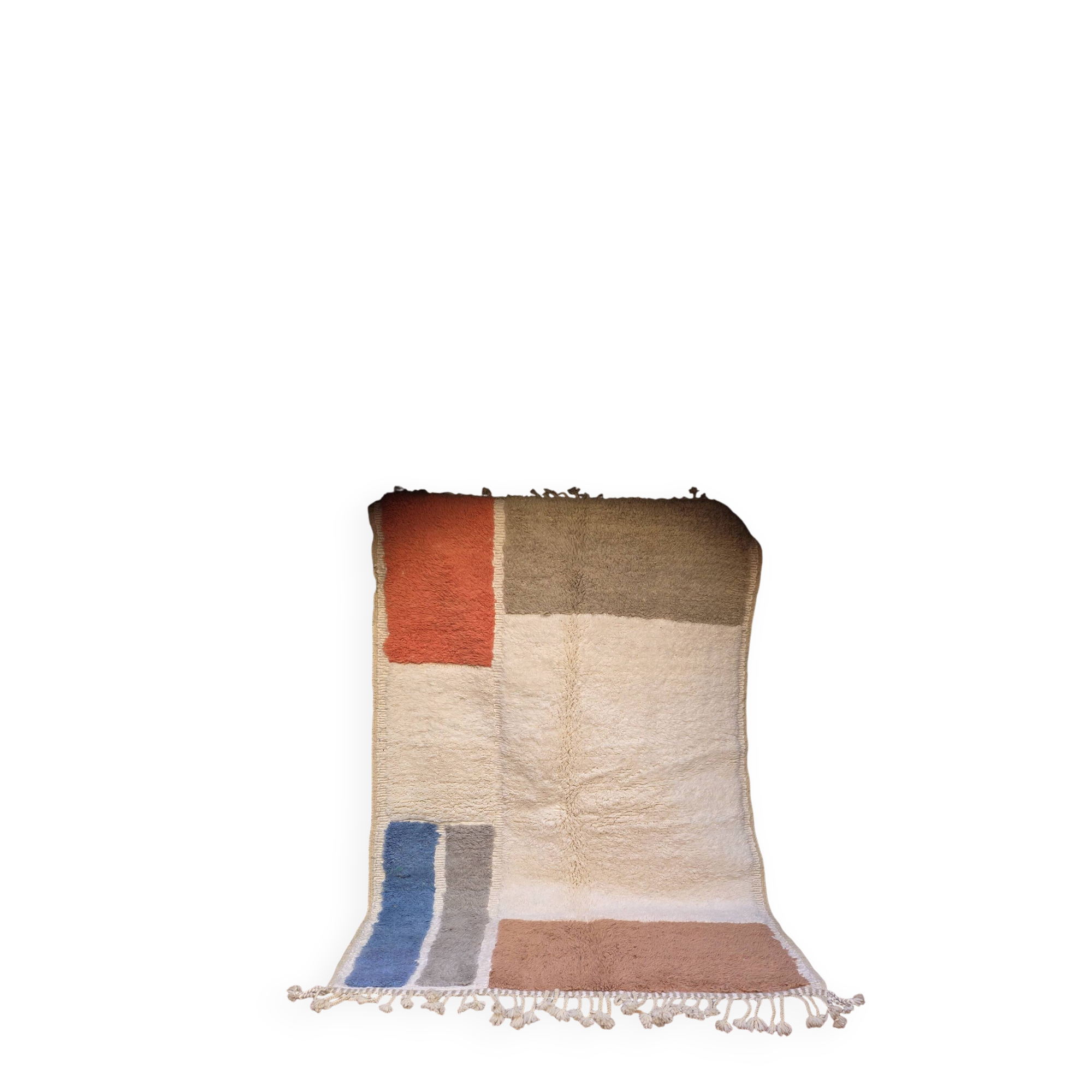 Ecru Beni Ourain rug 250 x 50 cm