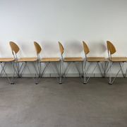 6 Mikado chairs 1800, stackable, design by Walter Leeman for Kusck&co.