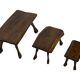 Mid-Century Organic Wooden Side Tables, circa 1960's wabi sabi brutalist