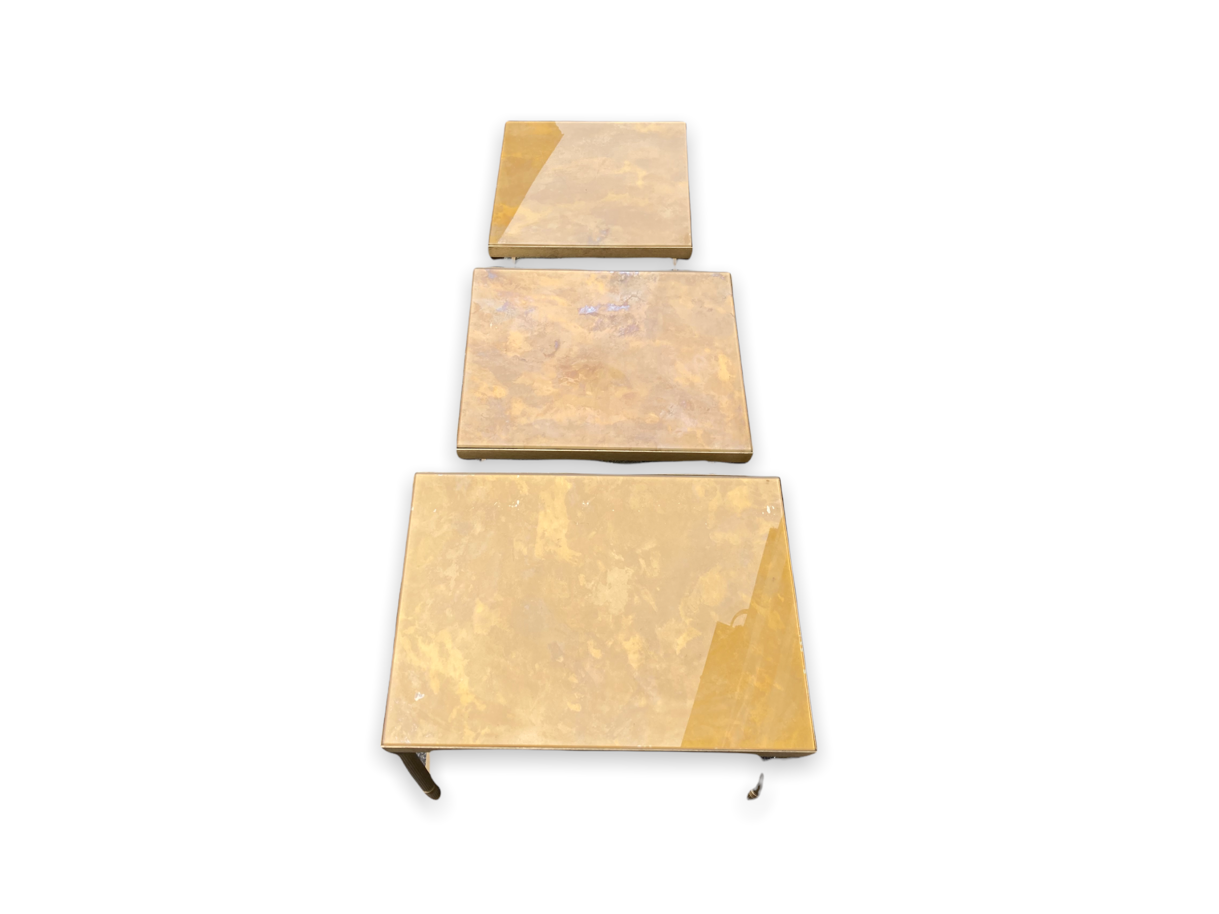 Tables trundle gilded marmorean glass