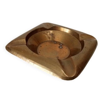 Vintage designer ashtray in solid gold brass