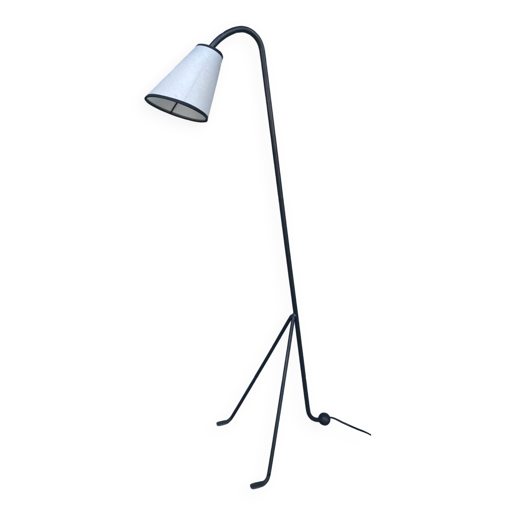 LIX Floor lamp base in raw steel with Caravan lampshade