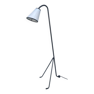 LIX Floor lamp base in raw steel with Caravan lampshade