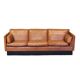Canapé asymétrique vintage scandin,ave en cuir brun