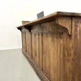 Large old trading counter in solid pine