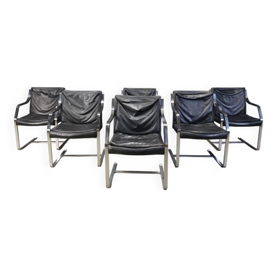 Ensemble de 6 fauteuils Rudolf Glatzel pour la collection d'art Knoll, années 1980.