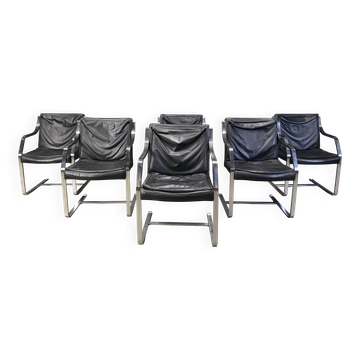 Set of 6 Rudolf Glatzel armchairs for Knoll Art Collection, 1980s