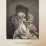 Giuseppe Angeli, La leçon de Tambour, engraving by H. Lallemand, xiXth century