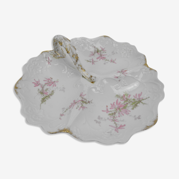 Ancien plat serviteur mendiant porcelaine