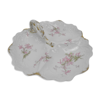 Ancien plat serviteur mendiant porcelaine