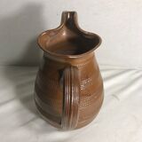 Ancien pichet céramique émaillée marron années 50