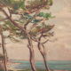 Oil on panel painting seaside signed Jeanne Prin