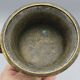 Bronze pedestal bowl with leaf decoration