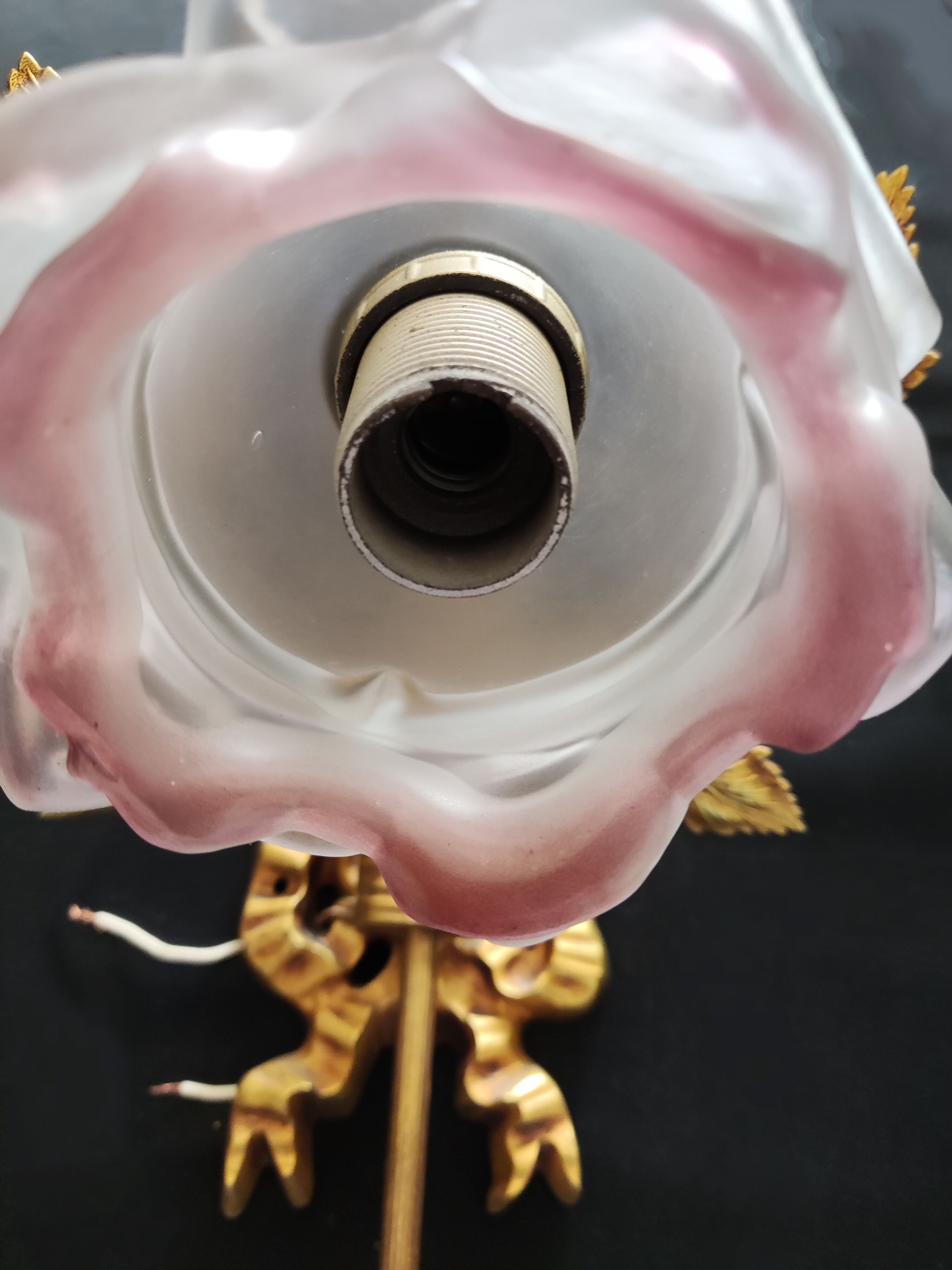 wall lamps golden and purple flowers