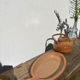 Oval brown ceramic fish dish