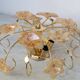 Murano Vintage Ceiling Light Orange Iridescent Flowers, 1970s