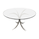 Table vintage verre et chrome 1970