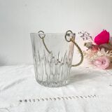 Seau à glaçon vintage anse laiton dorée torsadée
