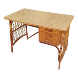 Vintage antique rattan desk