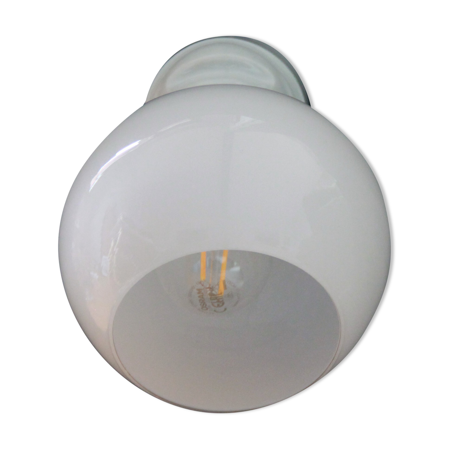 Applique porcelaine céramique et globe en opaline blanche