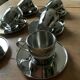 Set of 6 "Space Age" mirror polished stainless steel espresso cups - Sola Swi