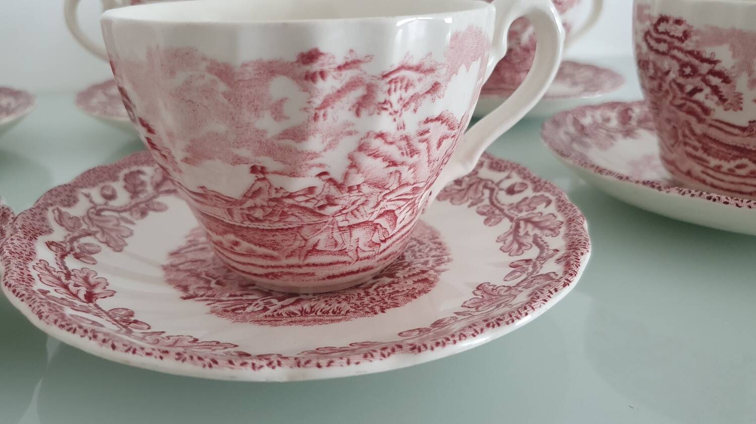 Myotts Country Life Set of 6 Cups and Saucers - England