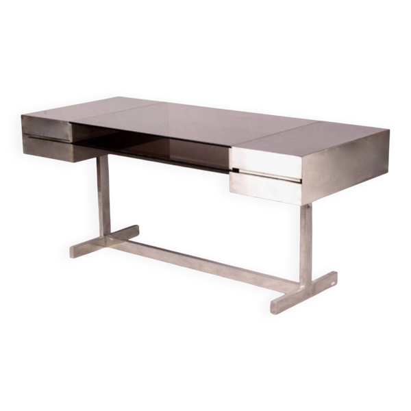 Willy rizzo , vers 1970 rare bureau à double tiroirs — Beyit