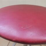 German red leather swivel filigree rotating height adjusting stools by Hailo 1960s, Set of 2