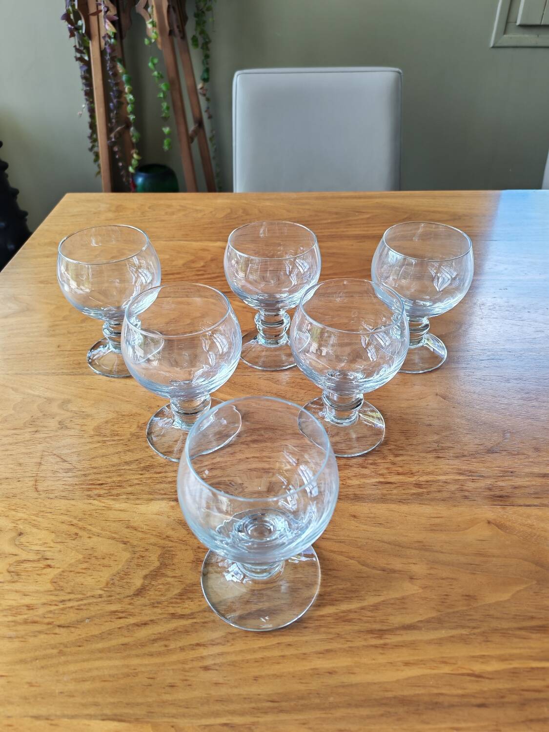 6 crystal stem glasses from the 1970s