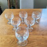 6 crystal stem glasses from the 1970s