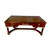 Bureau plat empire , en acajou , double face, bronzes dorés