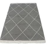Moroccan berber carpet grey in hand-woven wool