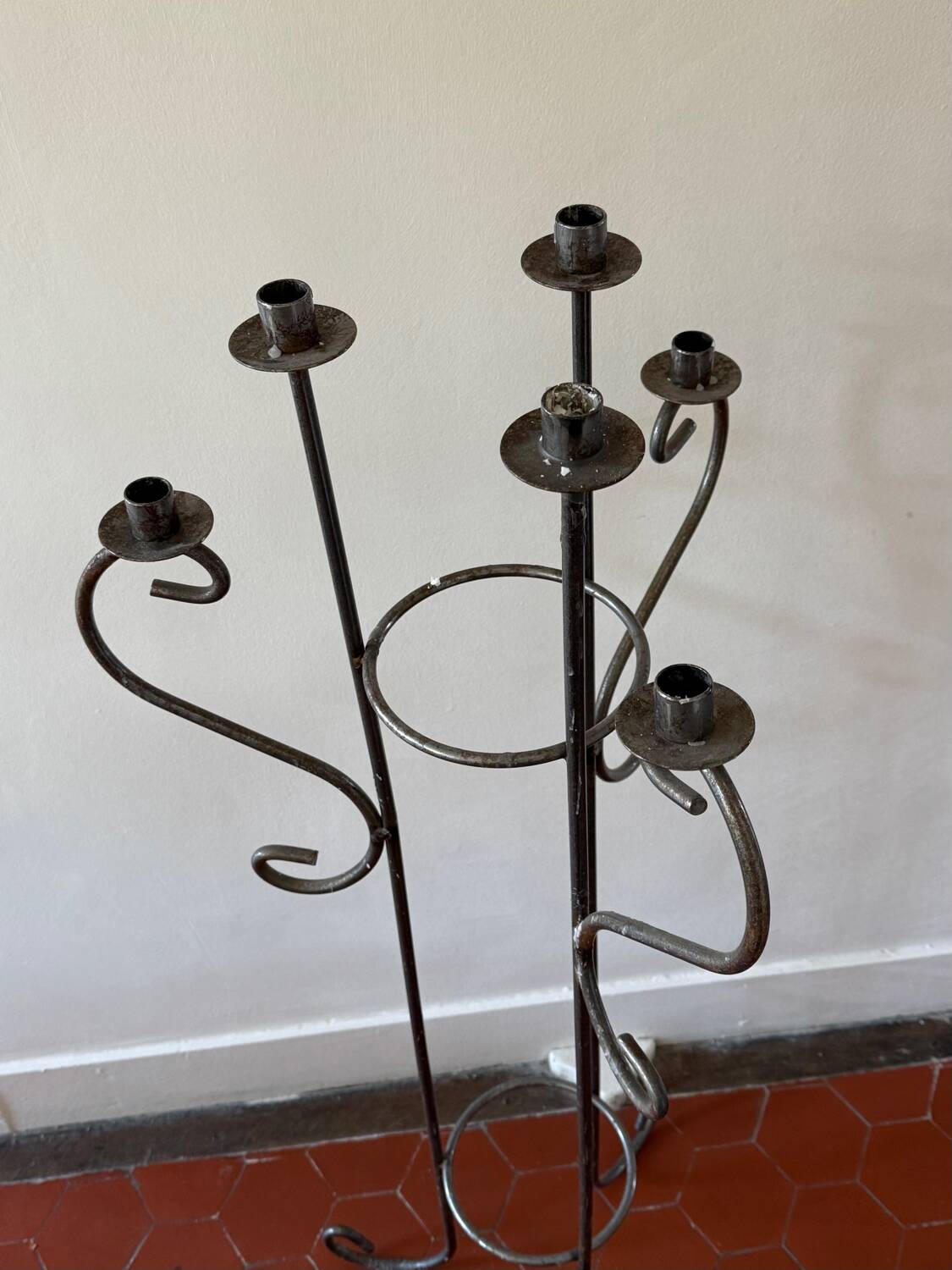 Candélabre / bougeoir en métal vintage