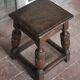 Antique wooden stool in Elizabethan English style, occasional stool
