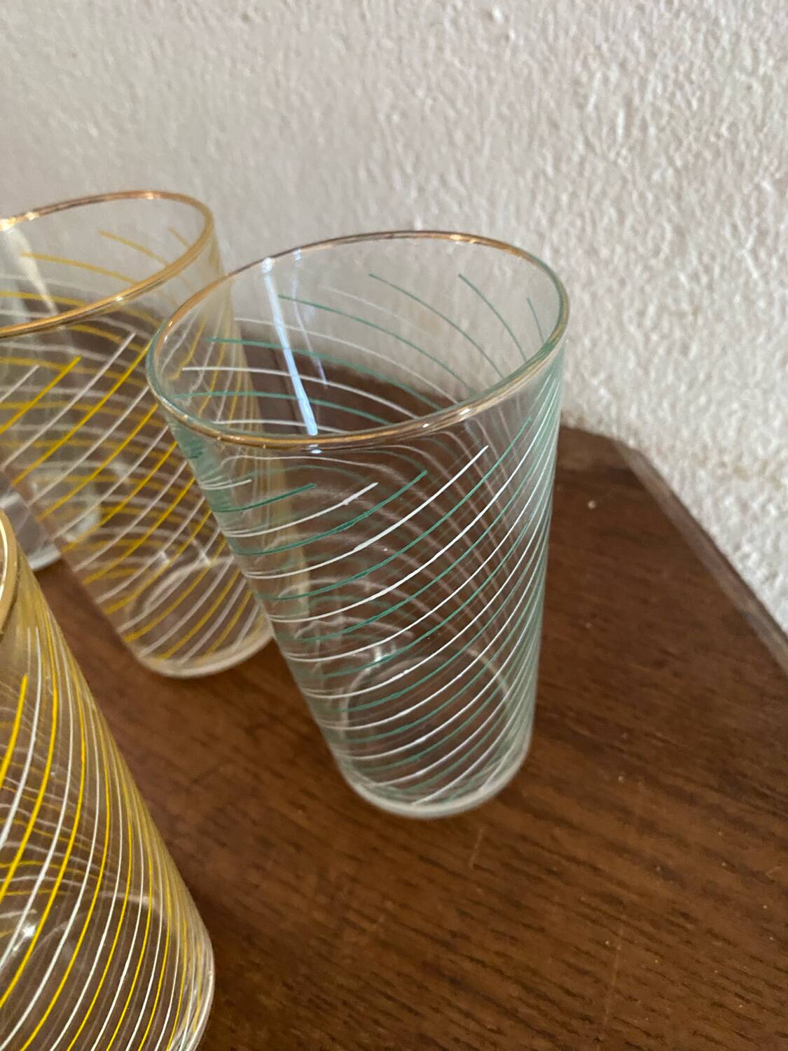 5 verres à orangeade des annees 70.