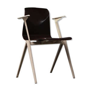 Chaise Galvanitas S22 accoudoirs Ébène / Gris