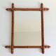 Art Nouveau Faux Bamboo Mirror, 65cm / 25.8", Handmade, Wood, C. 1900
