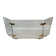 Three-Panel Folding Fire Screen with Clear Glass and Brass Hinges Ova