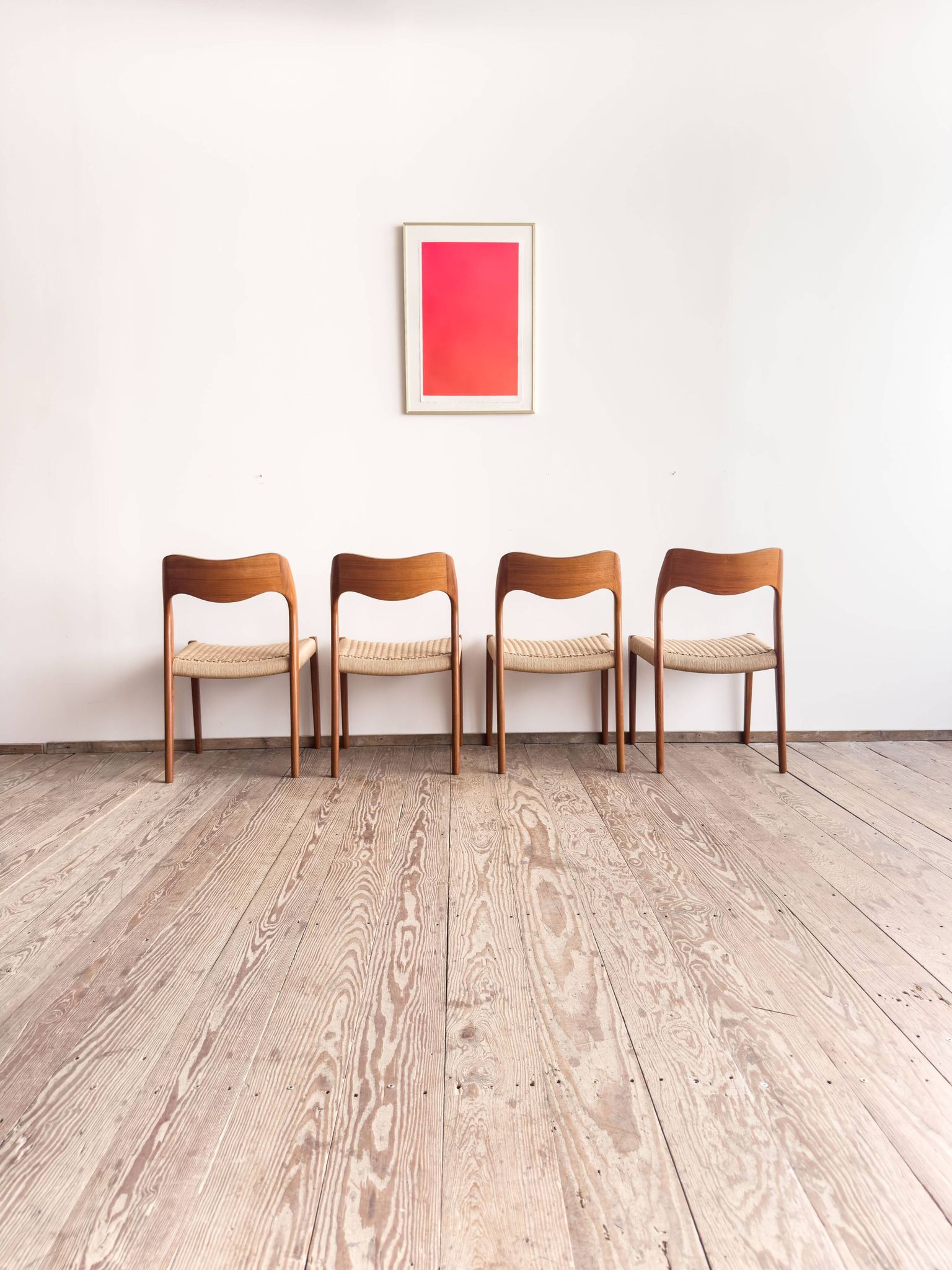 Set of 4 chairs 71 in teak by Niels O. Møller, JL Moller, Mid Century