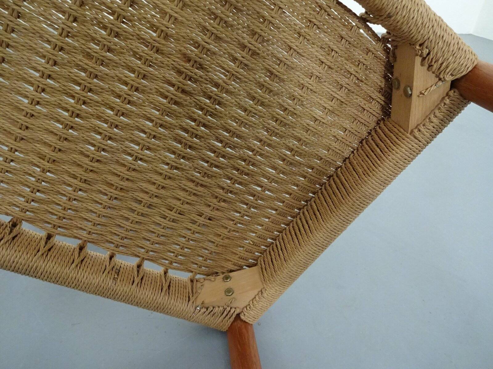 Teak & Papercord Dining Chairs by Poul M. Volther for Frem Røjle, Denmark, 1960s, Set of 4