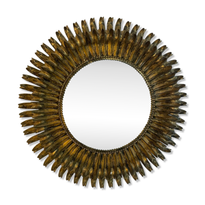 Miroir soleil rond double - feuilles