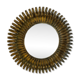 Mirror Sun round double sheets in wrought iron Italian 50'S