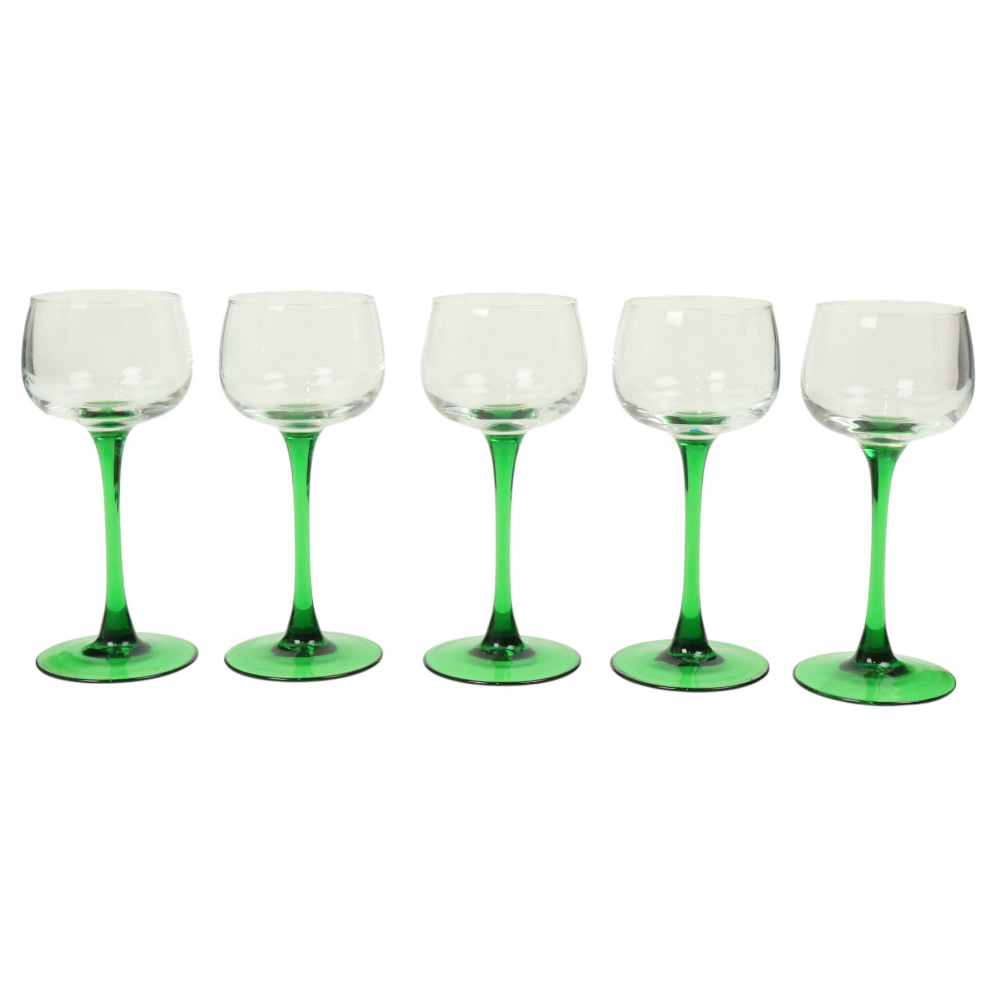 Lot de 10 verres à vin d'Alsace Vintage Luminarc Base Verte